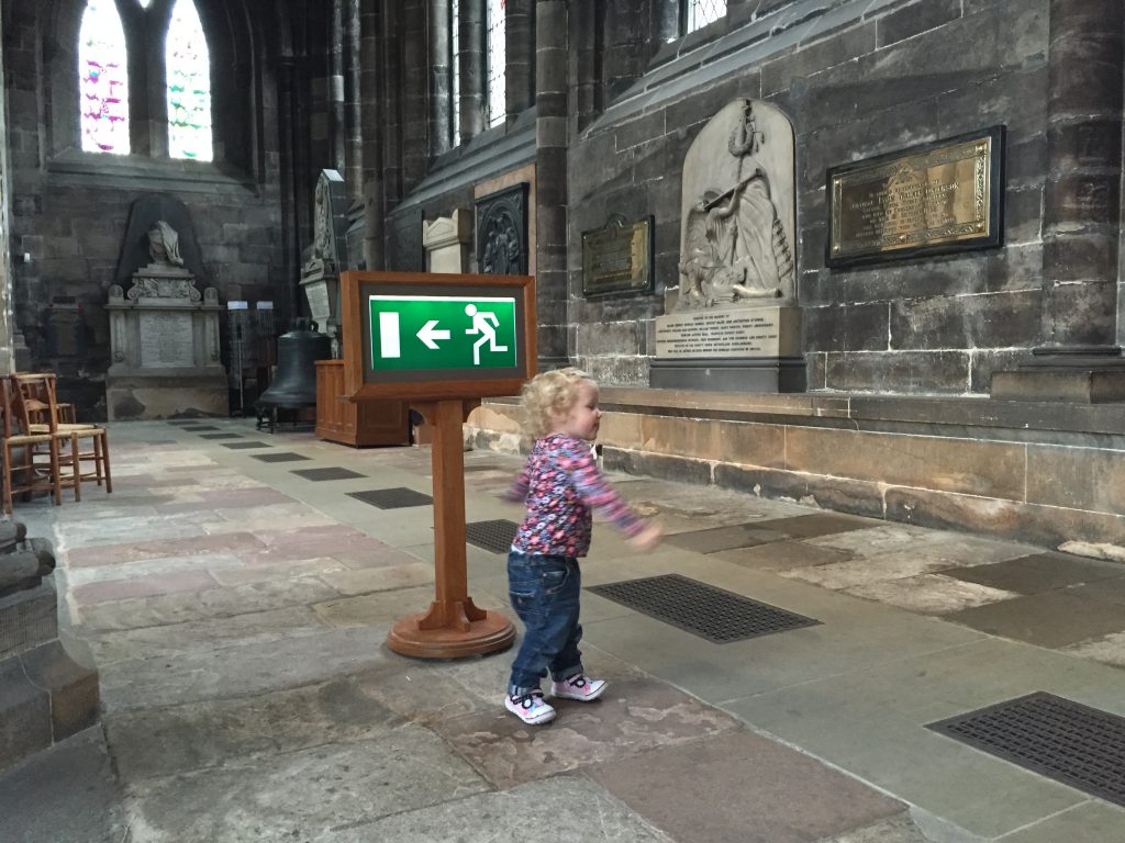 visiting glasgow cathedral with a toddler